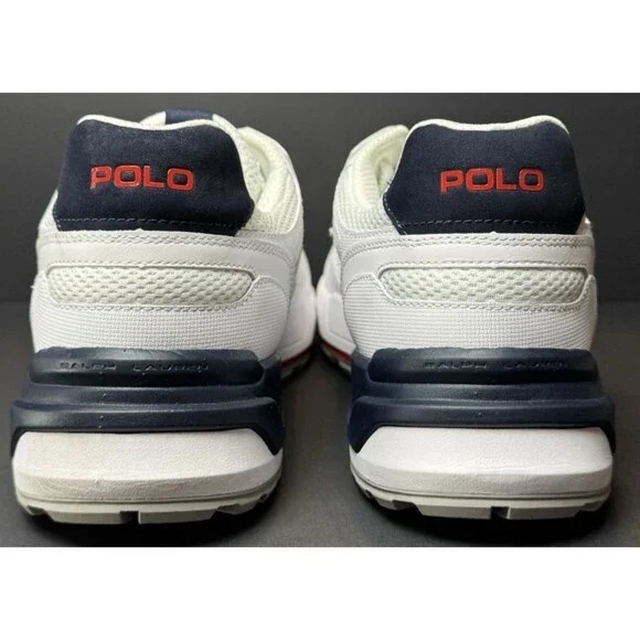 Polo Ralph Lauren Shoes Men Size 11.5 Colorblocked Jogger Sneakers White Lace up
